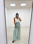 PANTALÓN WIDE LEG FLUIDO + CINTURÓN TURQUESA PANTALÓN WIDE LEG FLUIDO + CINTURÓN TURQUESA